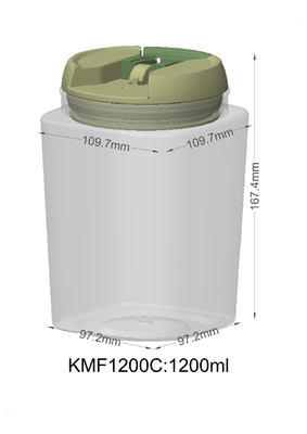 ODM pp de 850ml 1200ml catégorie comestible le rond carré de bouteille en plastique